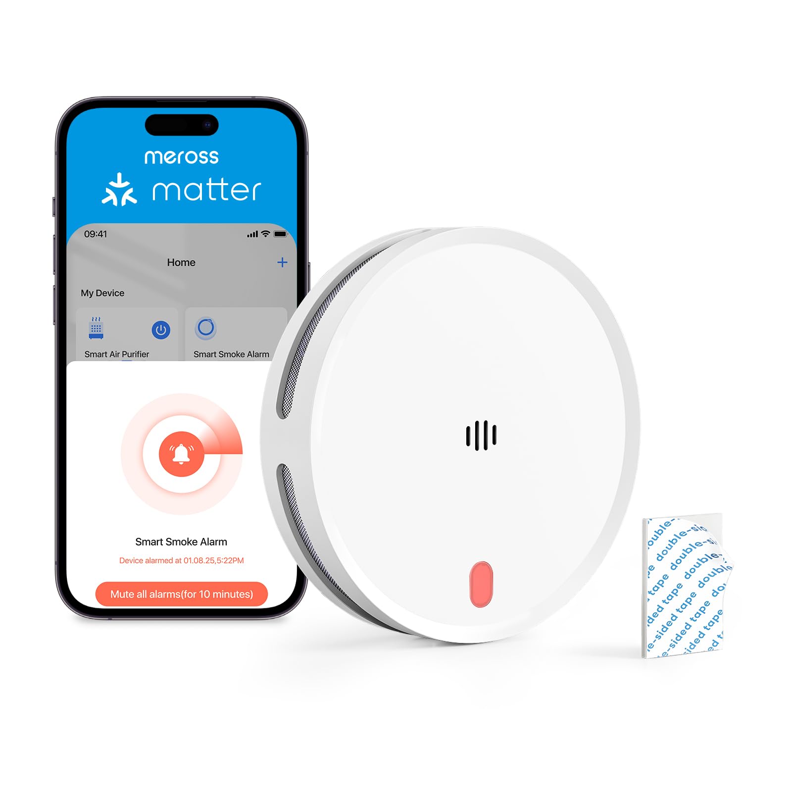 Meross Smart Smoke Alarm MA151 – WiFi Photoelectric Fire Detector