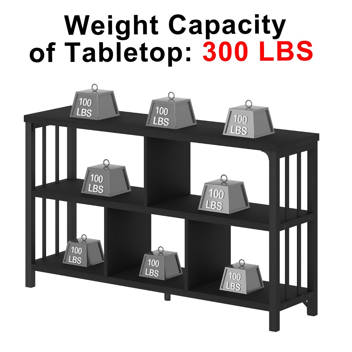 IBF 5 Cube Storage Organizer Bookshelf Low Bookcase 120cm Black Oak - image 4