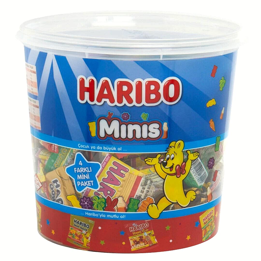 Haribo Minis Halal Gummy Candy - 100 Mini Packs (1kg) |