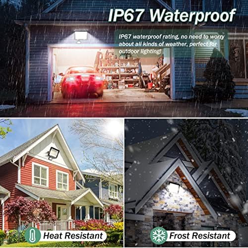 YIQIBRO 50W LED Security Lights | IP67 Waterproof Motion Sensor 2-Pack