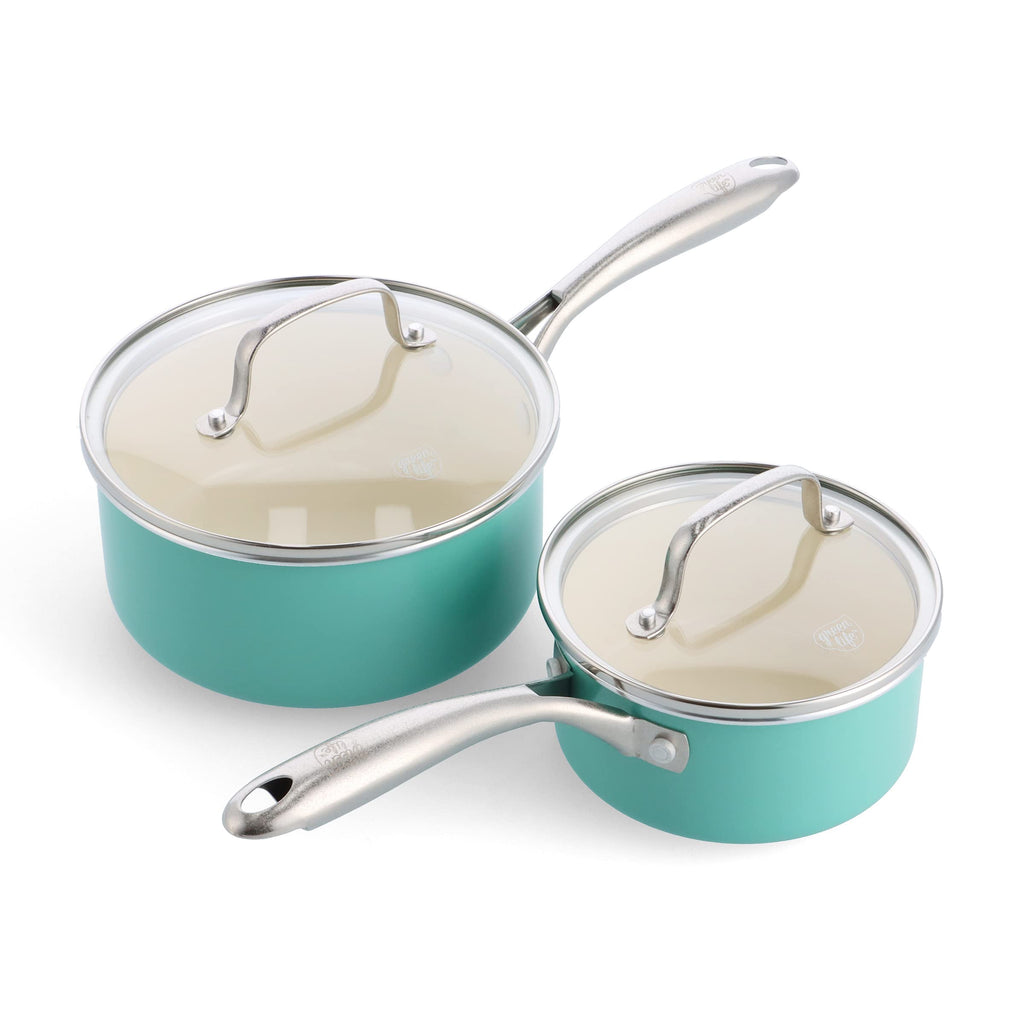 GreenLife Artizan Ceramic Non-Stick Saucepan Set | 2-Piece Induction Pots