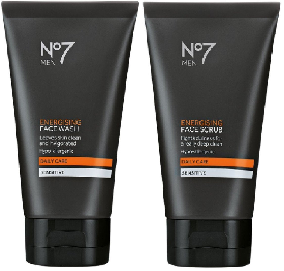 No7 Men Energising Face Wash and Scrub Set – 2 Pack Skincare Kit