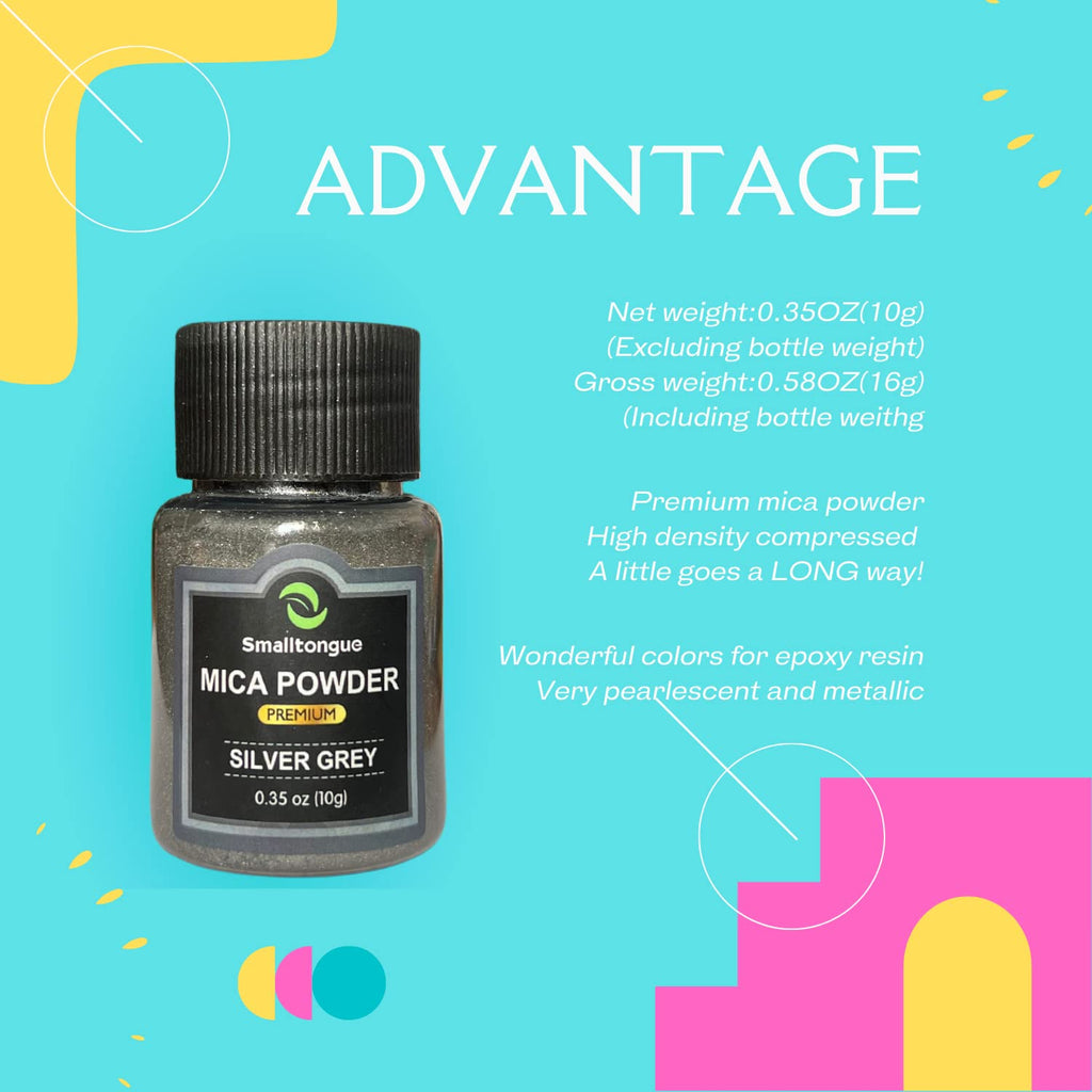 Smalltongue Mica Powder for Epoxy Resin - 72 Colors Pigment Set for Soap