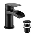 Jolof Store Black Waterfall Basin Tap with Pop Up Waste – Single Handle