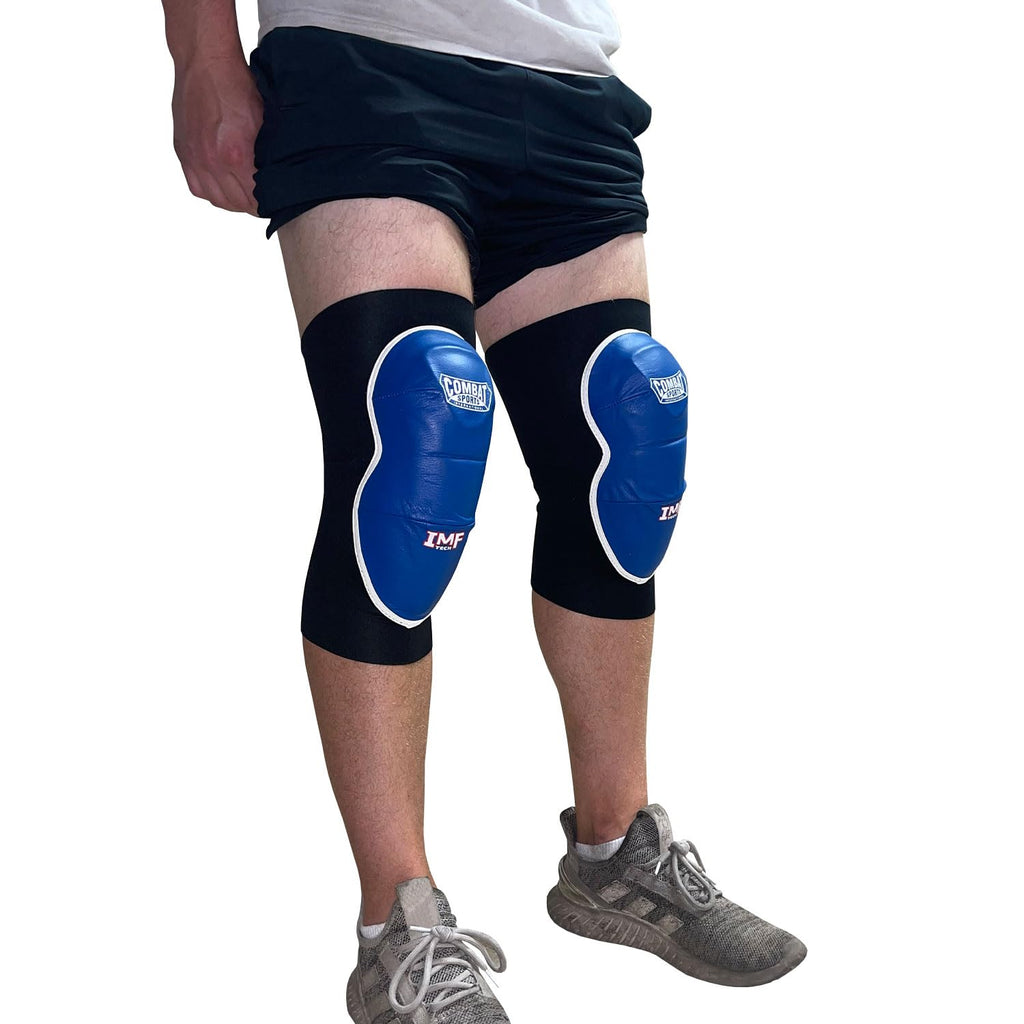 Combat Sports MMA Striking Knee Pads – IMF Tech Leather Sparring Gear