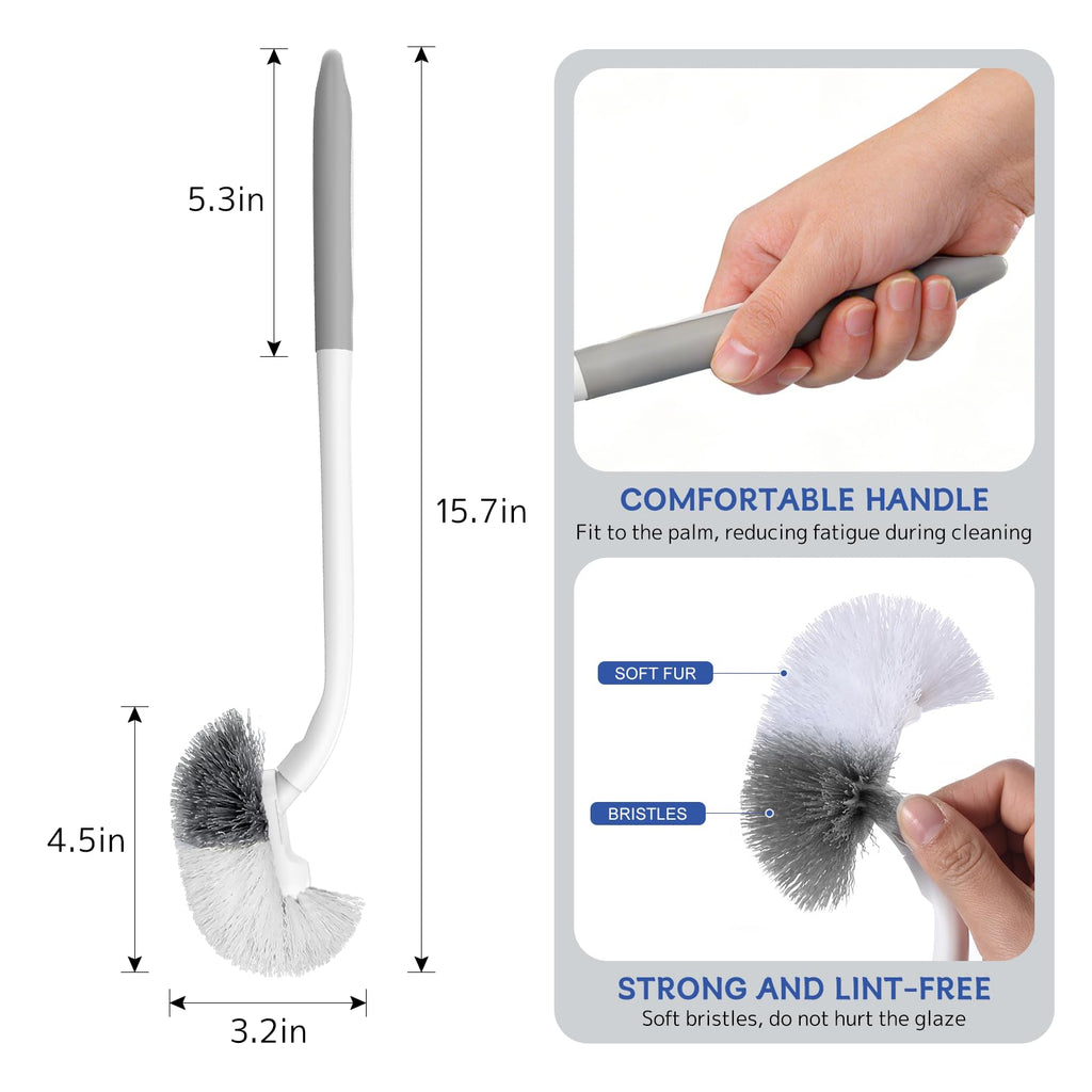 SetSail Toilet Bowl Brush, 2 Pack Toilet Brushes for Bathroom Compact Size Dense and Durable Toilet Cleaner Brush for Deep Cleaning Right Angled - image 2