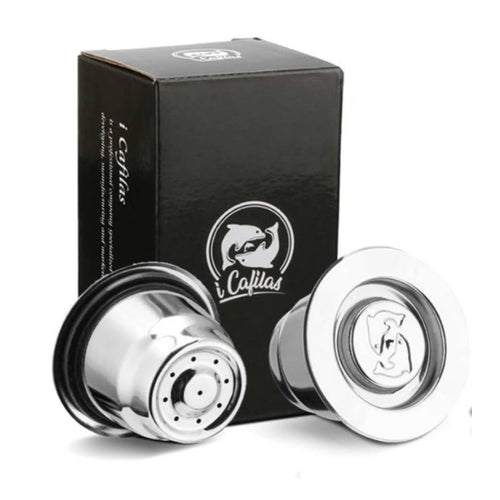 i Cafilas Stainless Steel Refillable Coffee Pods for Nespresso – 2 Pack