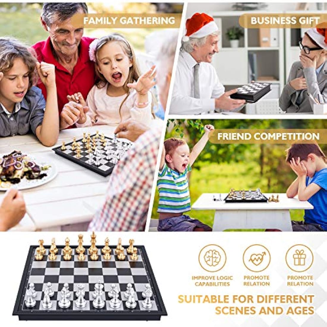 Peradix Magnetic Travel Chess Set – Foldable Portable Board for Kids