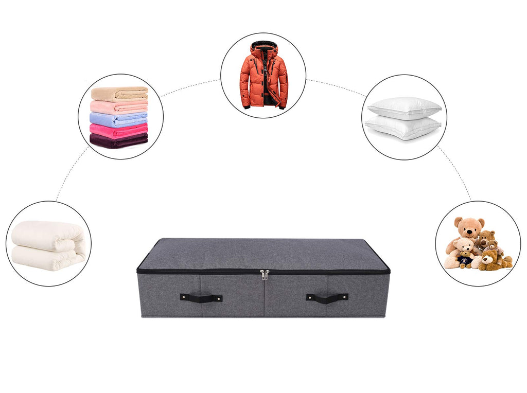 Omygarden Foldable Under Bed Storage Box with Plastic Support Liner, 6 Handles, Zipper Lid - image 3