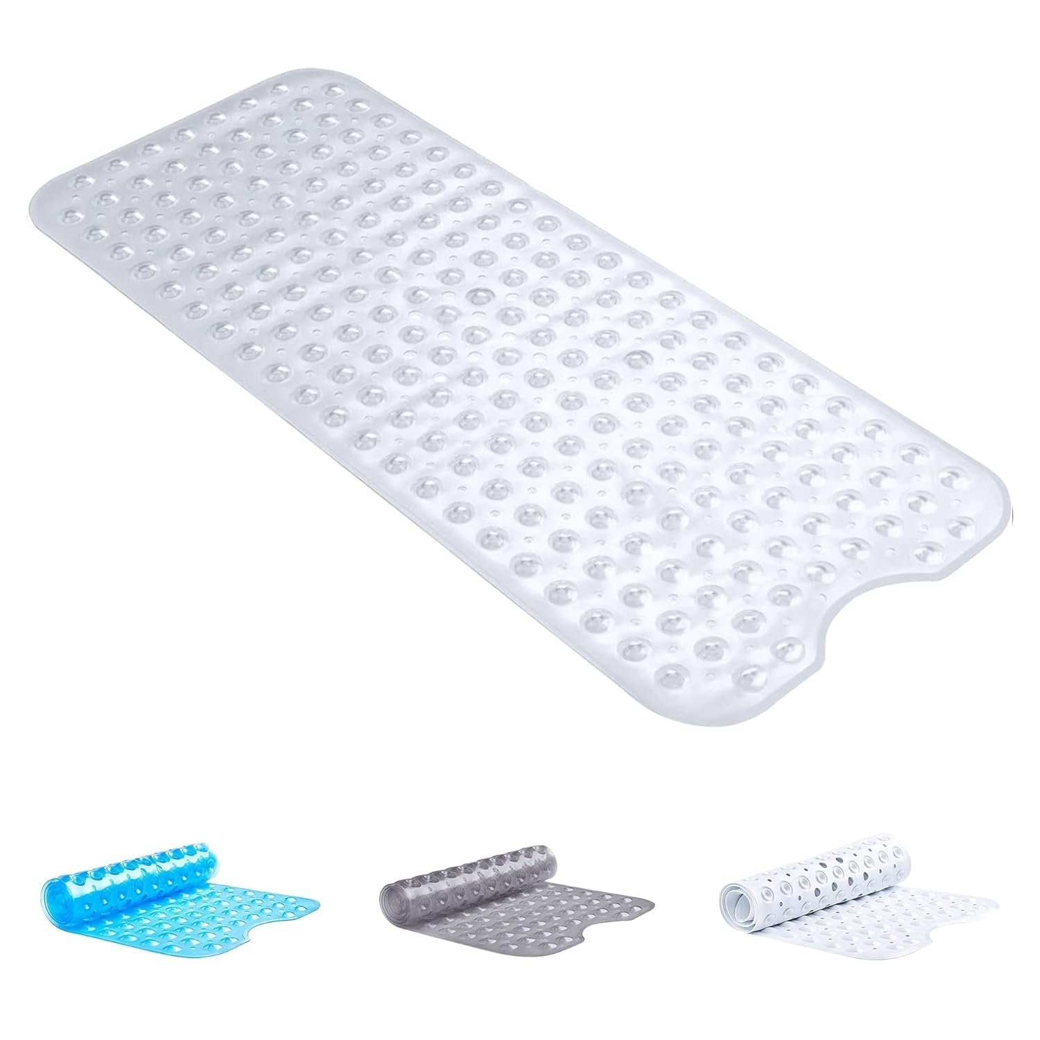 BedLooms Non-Slip Anti-Mould Bath Mat - Clear 100x40cm Shower Mat