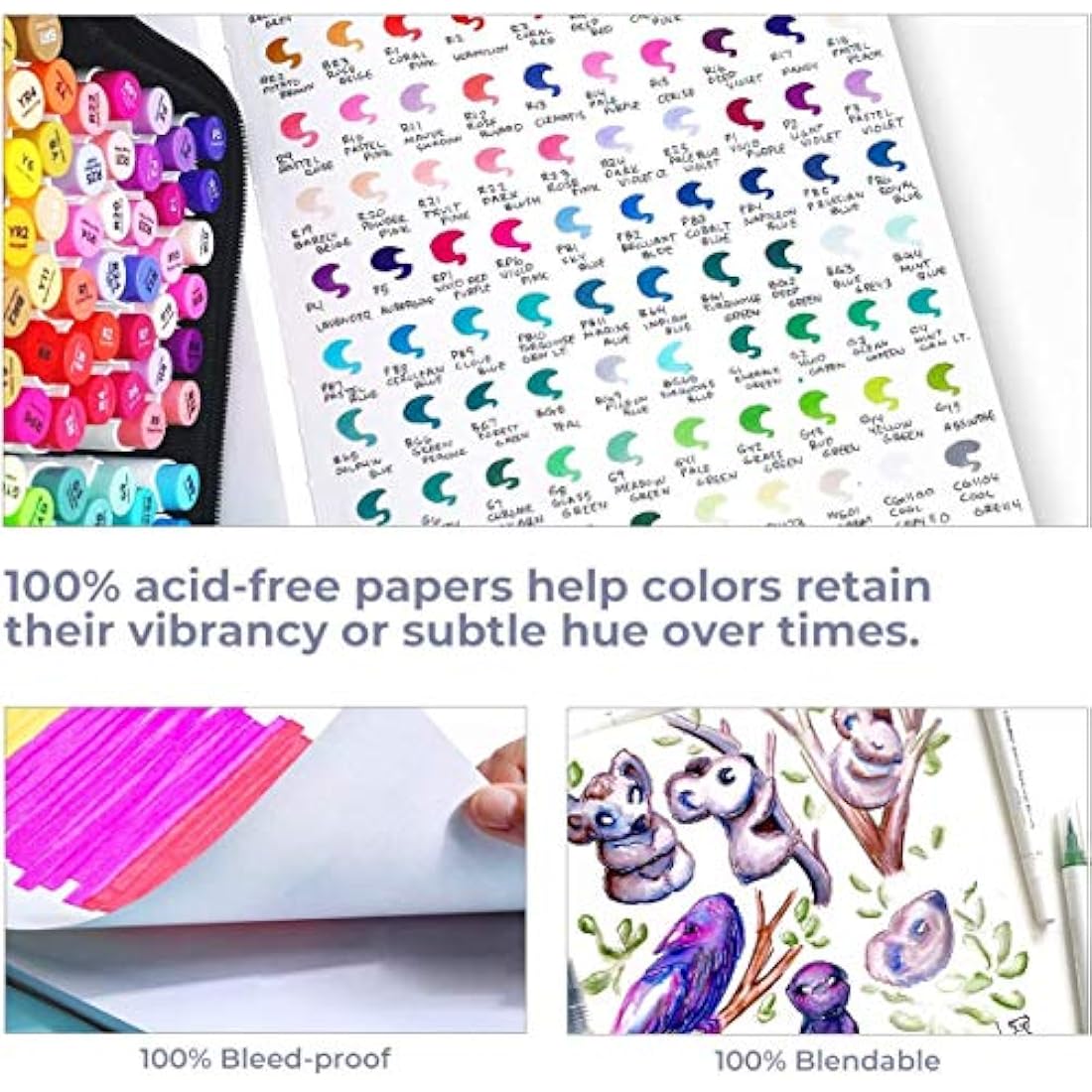 Ohuhu Alcohol Marker Sketchbook Set | 200GSM Heavyweight Paper | A4 & Square