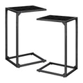 Jolof Store C-Shaped Side Tables - Set of 2 Industrial Wood & Metal