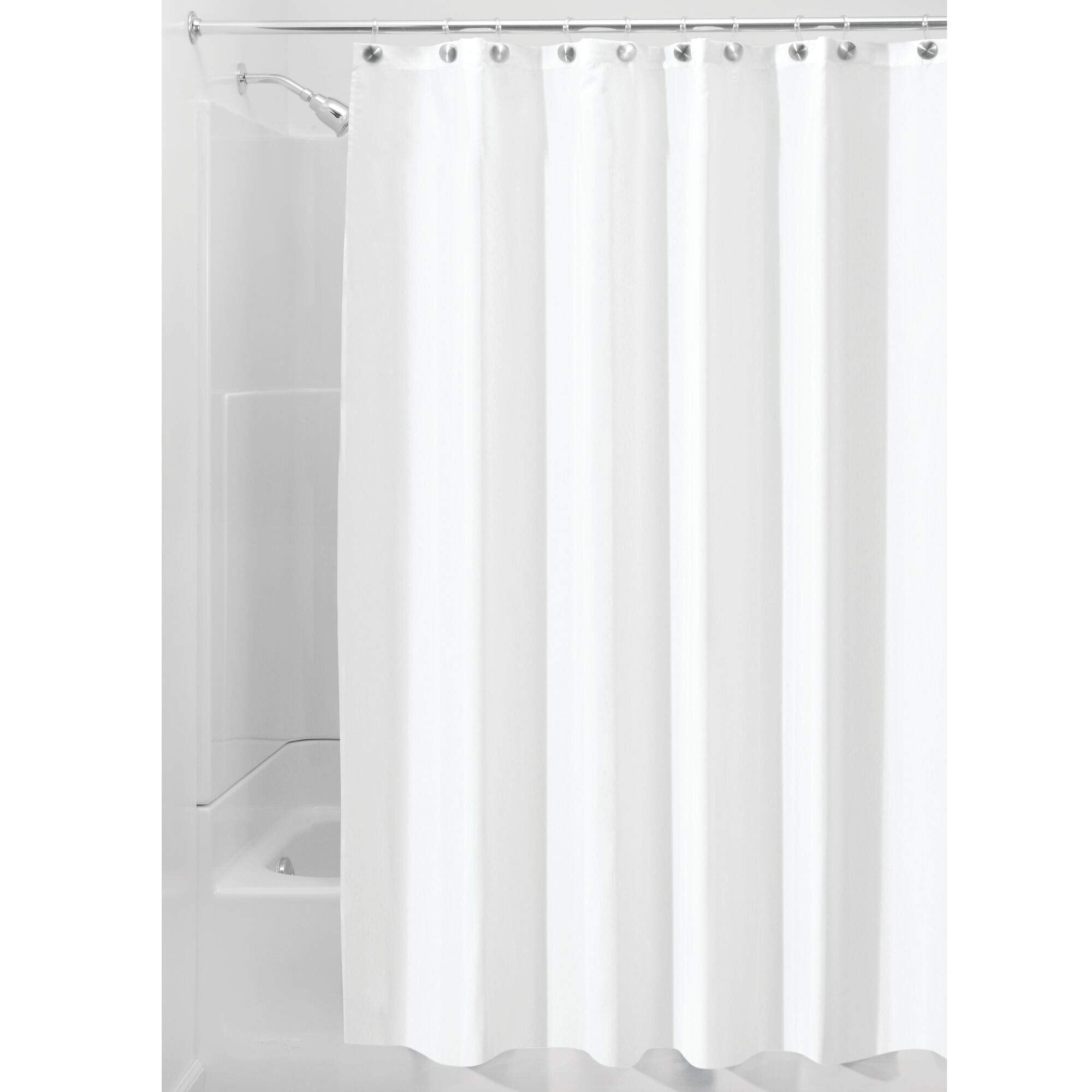 InterDesign Waterproof Fabric Stall Shower Curtain - White, 54x78