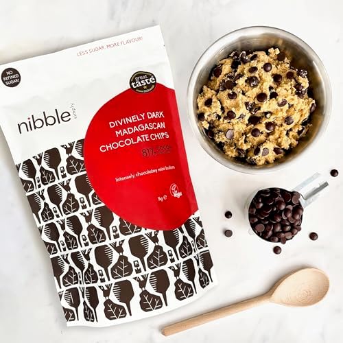 Nibble Simply 81% Dark Madagascan Chocolate Chips | Vegan & Low Sugar 1kg