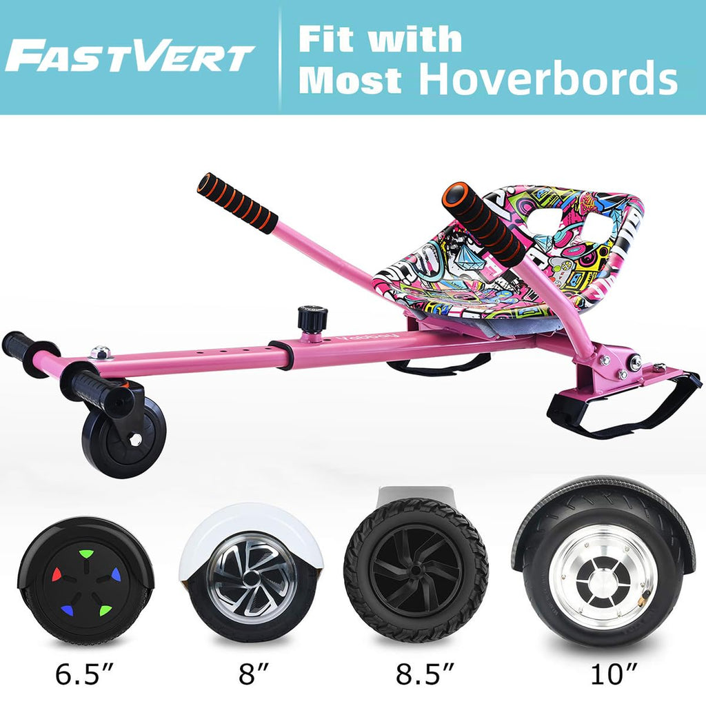Fastvert Hoverboard Go Kart Attachment | Adjustable Seat for 6.5-10" Wheels
