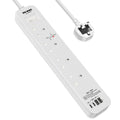 SE UKASE 4-Way Extension Lead with 20W USB C PD & Surge Protection