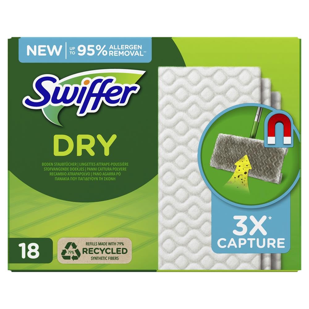 Swiffer Dust Catch Dry Towels – 3D Structure Dusting Cloths, 18 Count