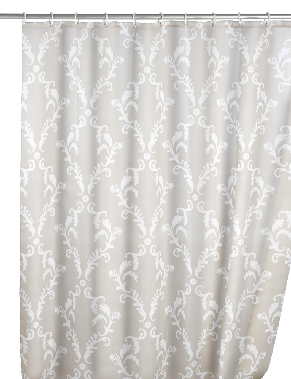 WENKO Baroque Anti-Mould Shower Curtain | Antibacterial Polyester - Beige