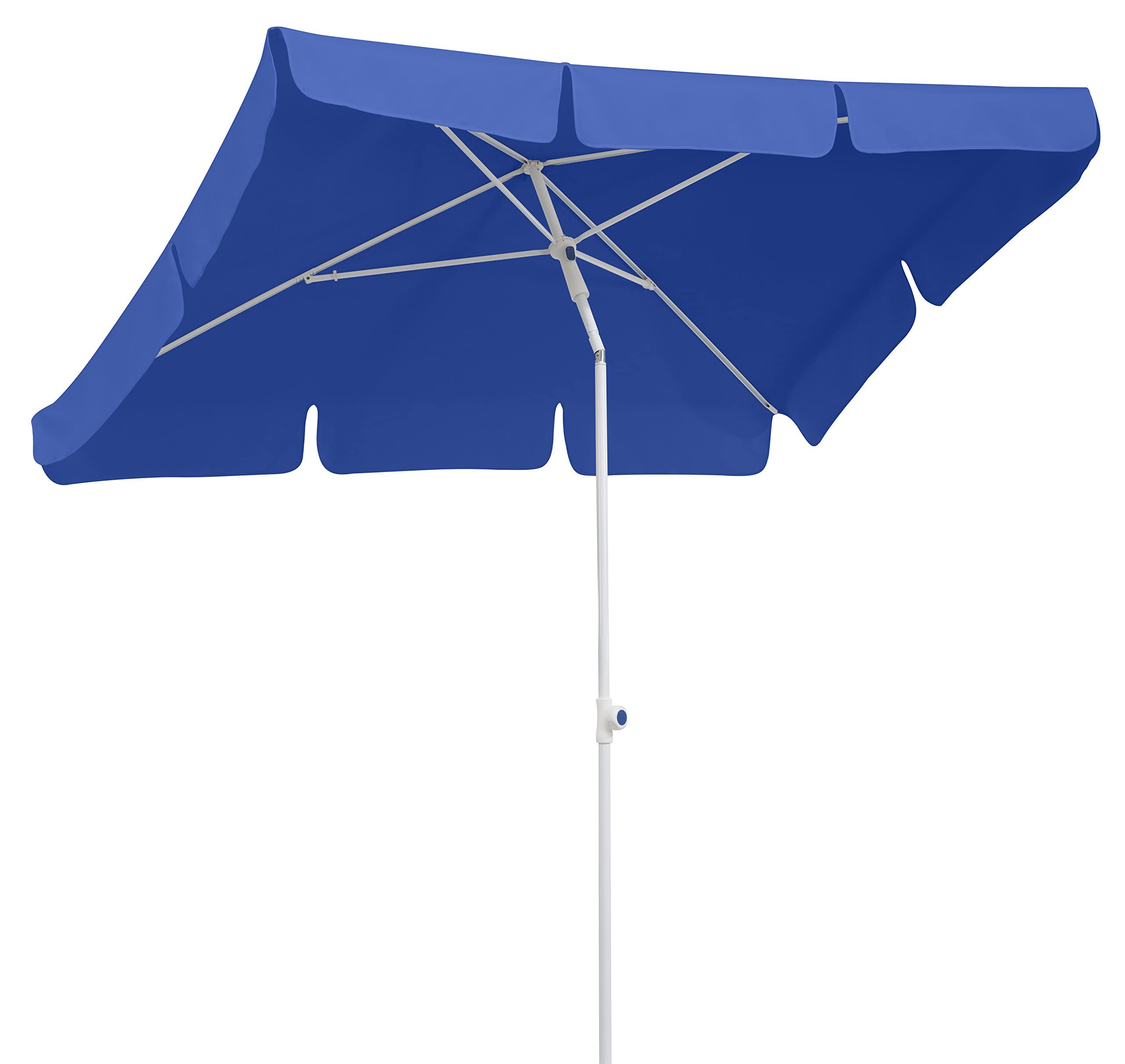 Schneider Ibiza Sonnenschirm – Blau, 180x120 cm, Rechteckig & Kippbar