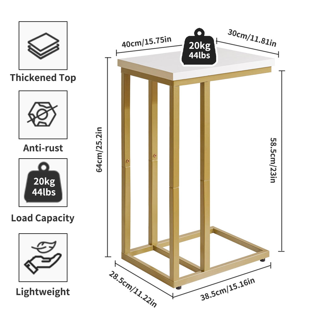 Aibiju Side Table C Shaped, Sofa End Table, Coffee Table for Small Space,Living Room, Bedroon, Balcony, Simple Structure, Modern - image 2