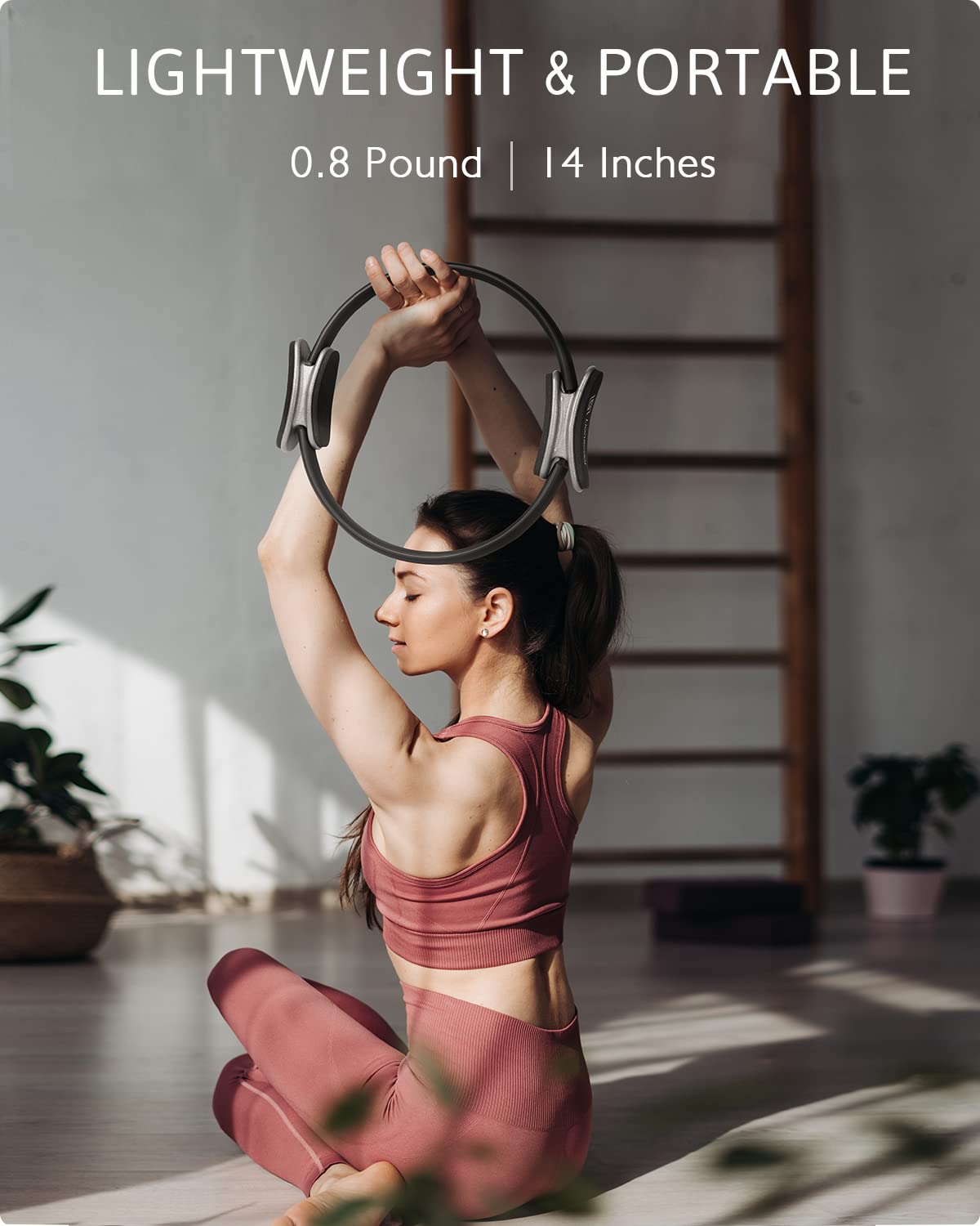 LIONSCOOL Pilates Ring Set - 14 Inch Magic Circle with Resistance Bands