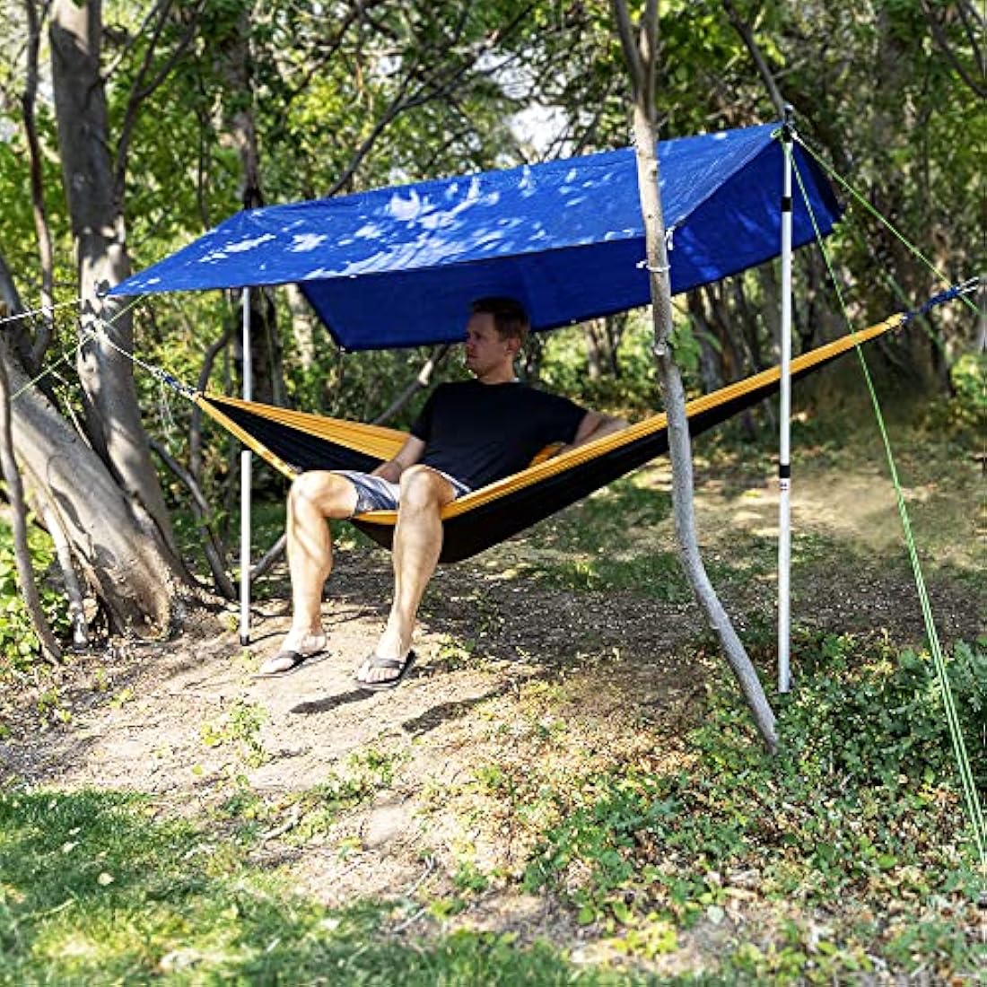 Everbeam Telescopic Tarp Poles | Adjustable 92" Aluminum Rods | 2 Pack