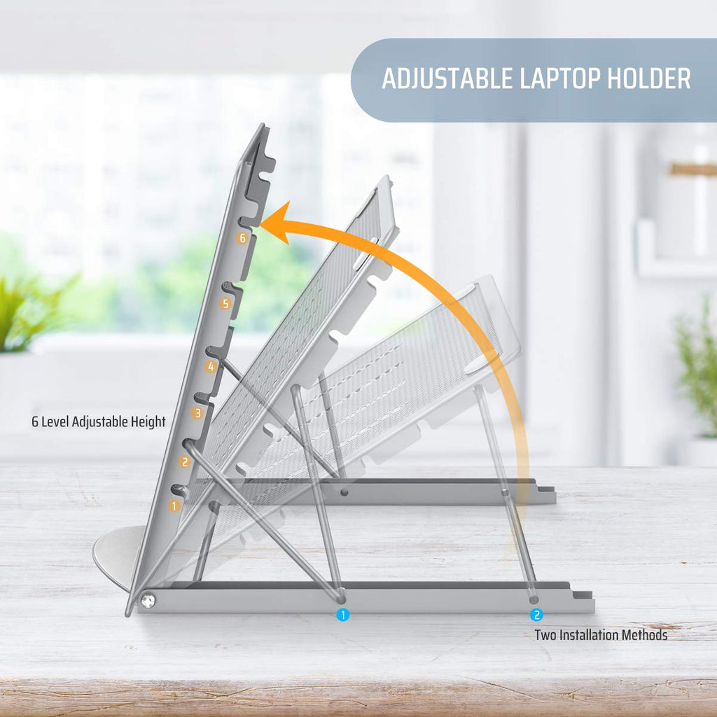 Lidasen Laptop Stand Tablet,Foldable Portable Ventilated Desktop Laptop Holder, Cooling Stand 10"-15.6" compatible with Dell XPS, HP