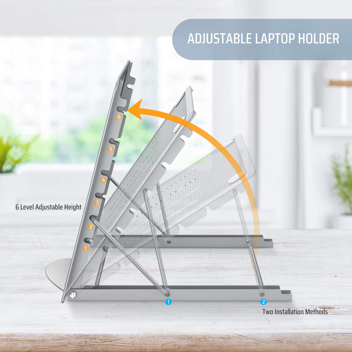 Lidasen Laptop Stand Tablet,Foldable Portable Ventilated Desktop Laptop Holder, Cooling Stand 10"-15.6" compatible with Dell XPS, HP