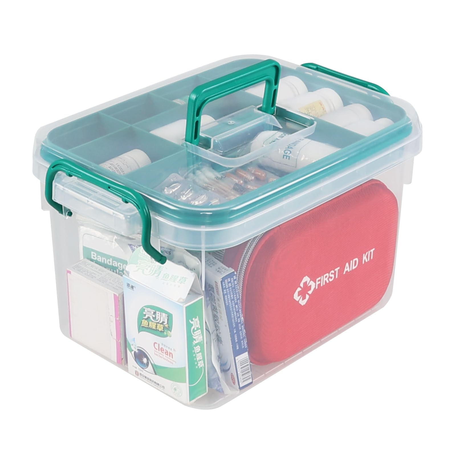 Waikhomes Plastic First Aid Box – Portable Medicine Storage with Tray