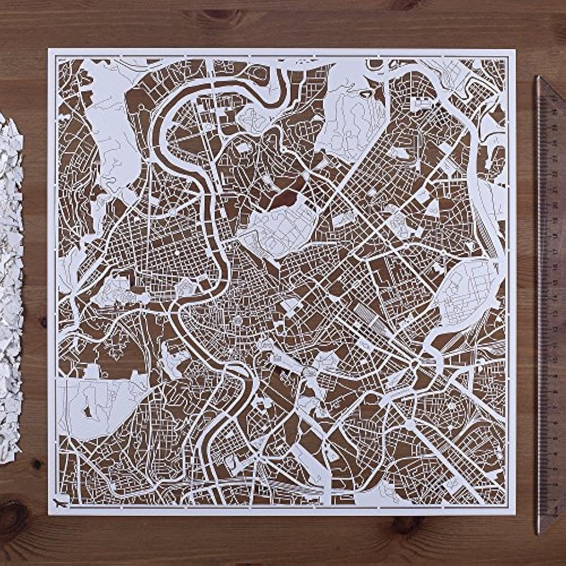 Rome Paper Cut Map Wall Art |  Laser Cut Decor - 30x30 cm
