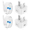 20W USB-C Fast Charger with 3M Lightning Cable for iPhone