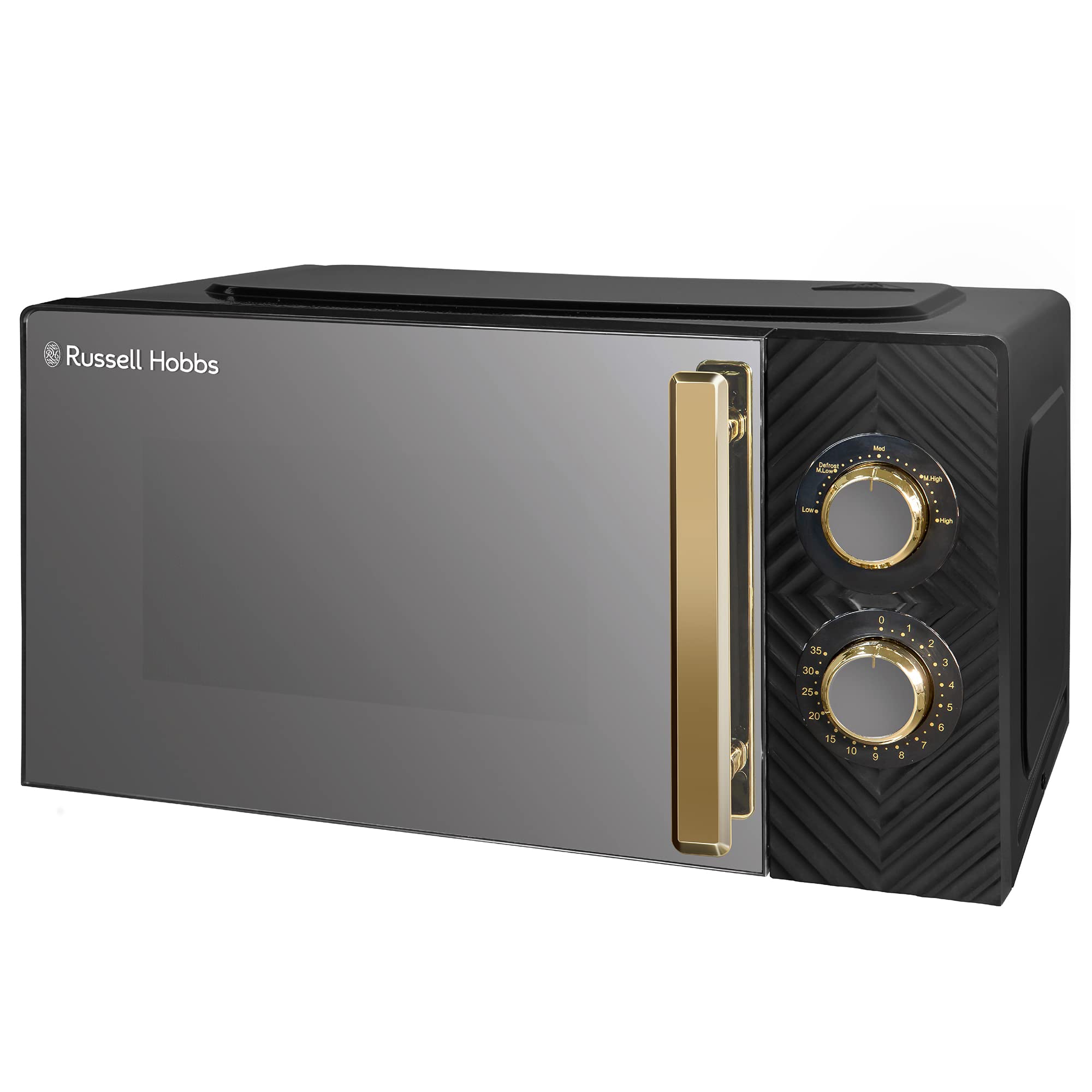 Russell Hobbs RHMM723B 17L Solo Microwave – 700W, Groove Design, Black