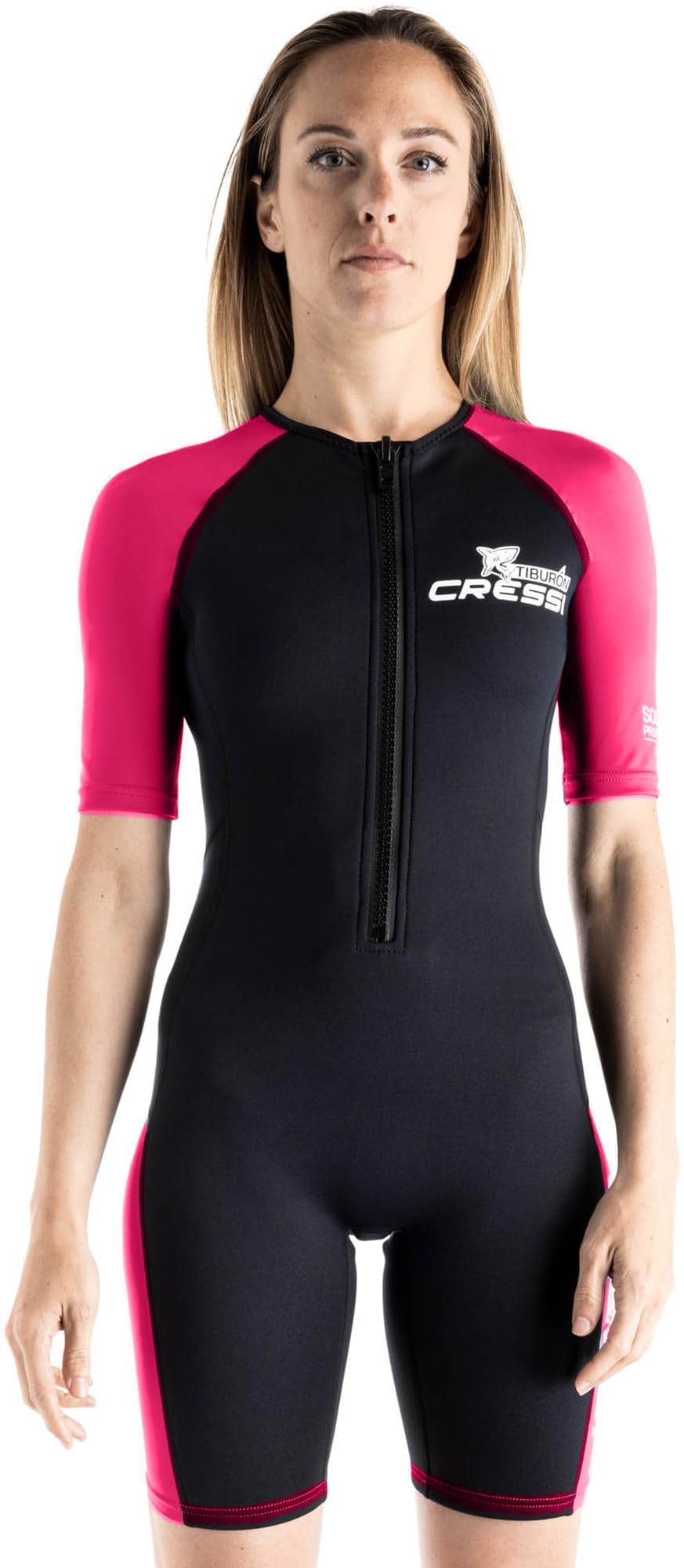 Cressi Tiburon Lady Shorty Wetsuit – 2mm Neoprene & Elastane, Black/Pink