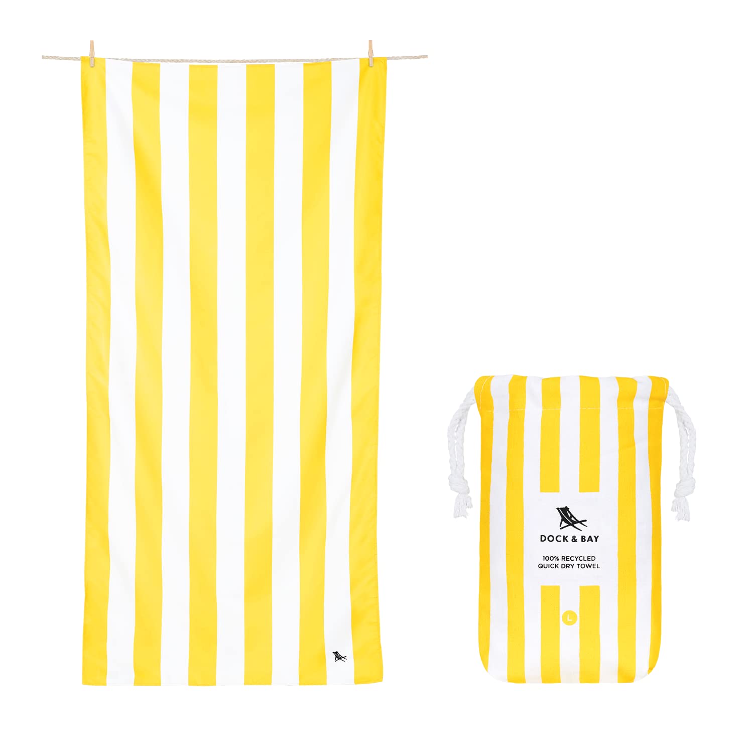 Dock & Bay Sand Free Quick Dry Beach Towel – Recycled Boracay Yellow XL