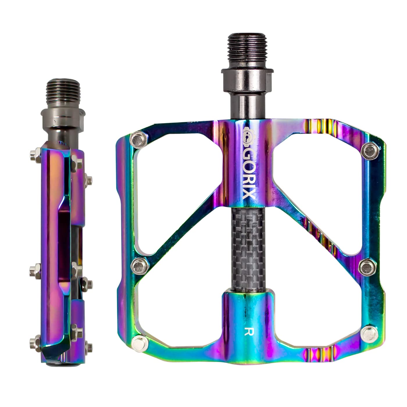 GORIX Oil Slick Bike Flat Pedals – Lightweight CNC Aluminum MTB Pedals