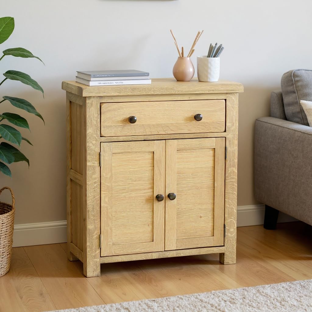 GROFurniture Solid Oak Sideboard – Pre-Assembled Storage Cabinet