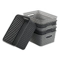 Leendines Grey Plastic Weave Basket, 6 Packs Storage Baskets for Kitchen - image 1