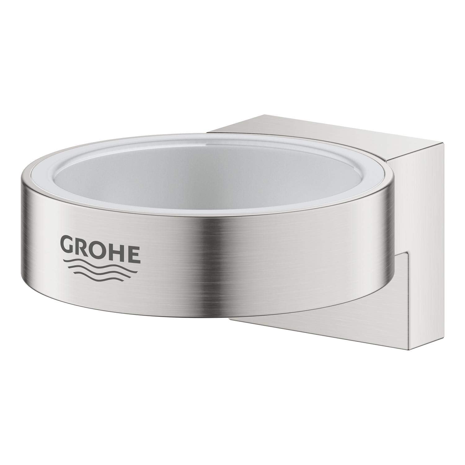 GROHE Selection Glass and Soap Dish Holder - Supersteel Metal Finish