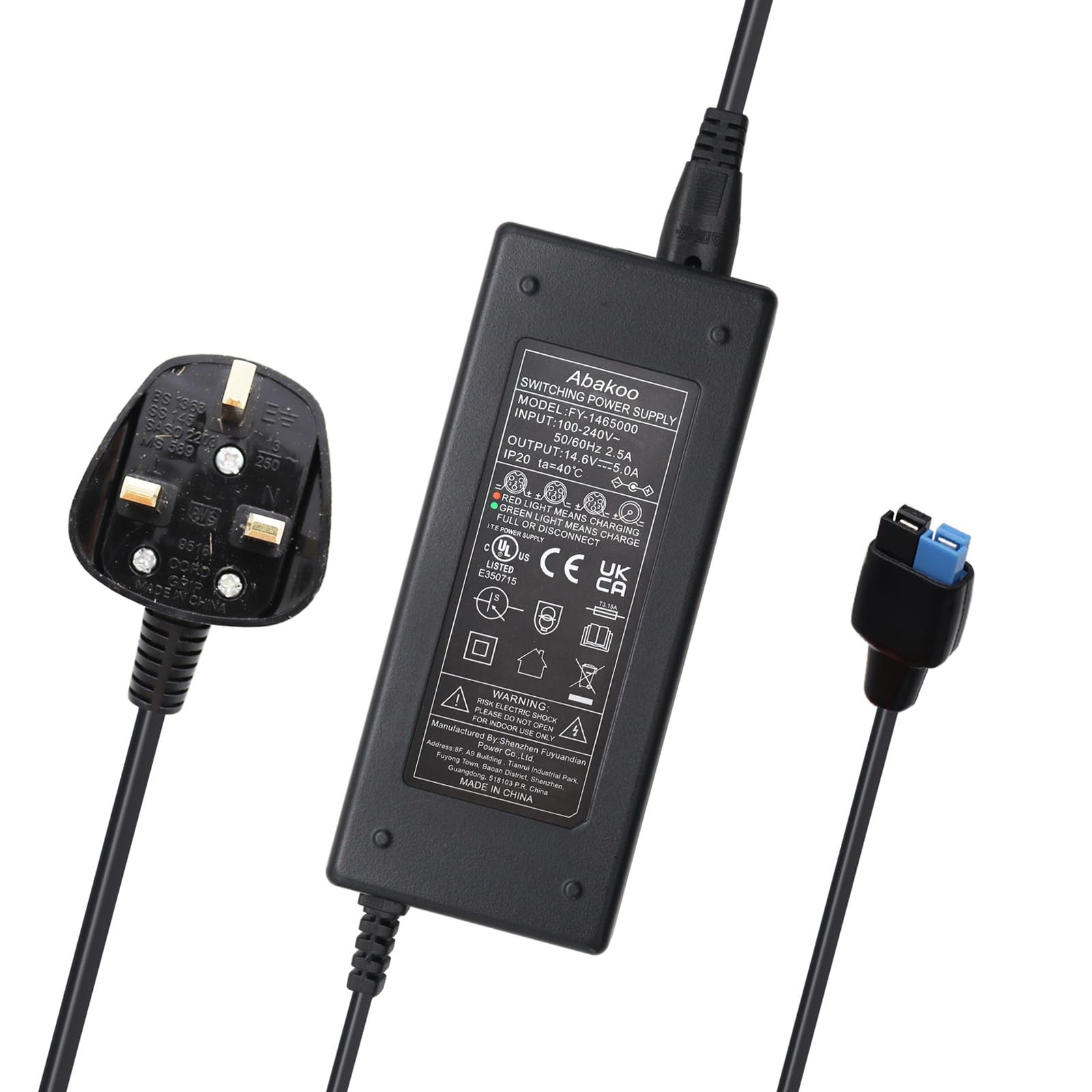Jolof Store 14.6V 5A LiFePo4 Battery Charger for Motocaddy Golf Trolley