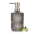 IVAILEX Glass Soap Dispenser | 12oz Vintage Lotion Pump for Bathroom – Grey