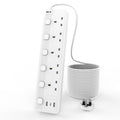 WLV 5M Extension Lead: 5 Gang Power Strip with 3 USB Slots - White