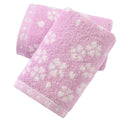 Jolof Store Sakura Pink Floral Hand Towels - 100% Cotton Set of 2