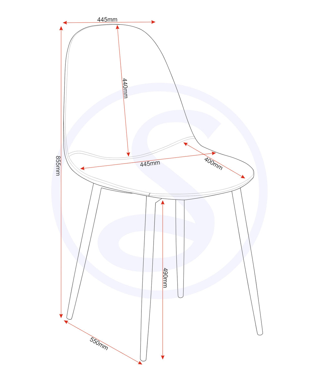 Seconique Athens Dining Chair Set of 2 in Grey Pu - image 2