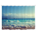Jolof Store Extra Wide Fabric Shower Curtain – Ocean Beach 300 x 180 cm