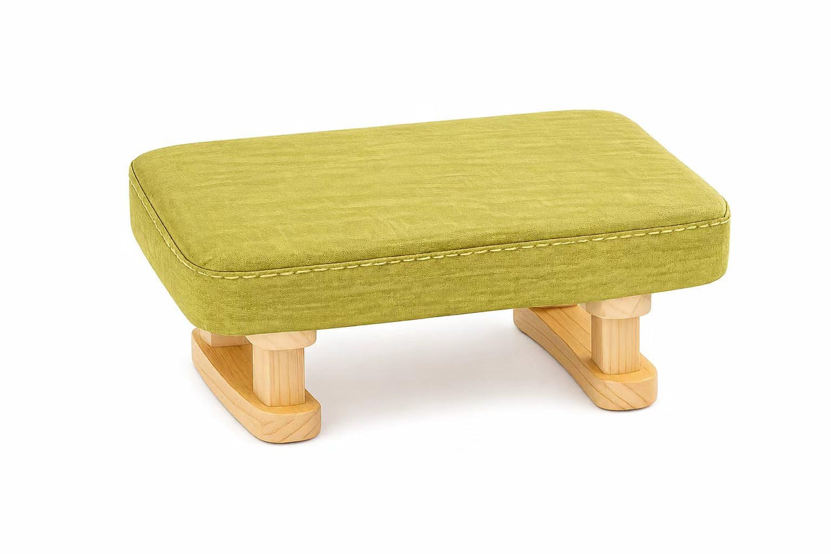 Small Footstool Ottoman, Removable Cover Fabric Foot Stool Rest with Wooden Legs and Non-Slip Soft Padding, Modern Footstools Step for Couch, Desk - image 1