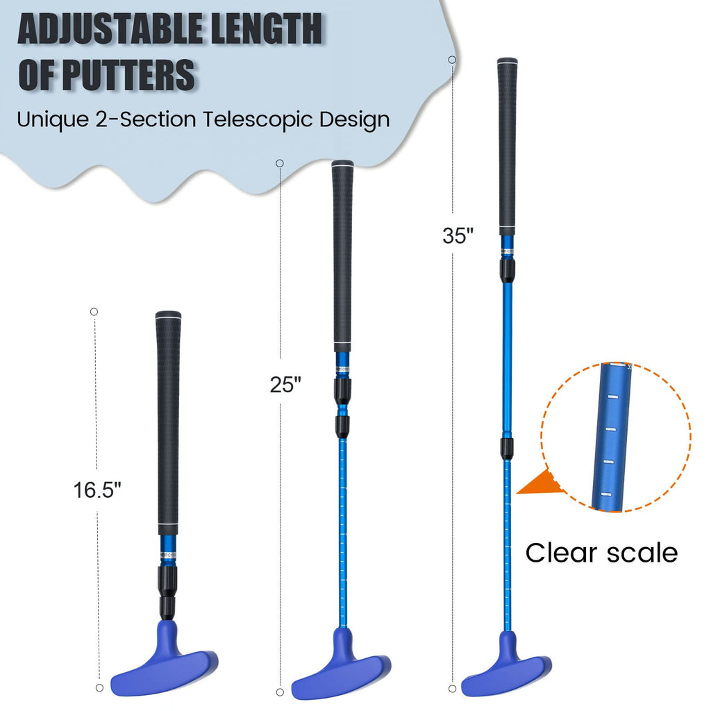 ToVii 2-Pack Telescopic Golf Putter – Adjustable Two-Way Mini Golf Clubs