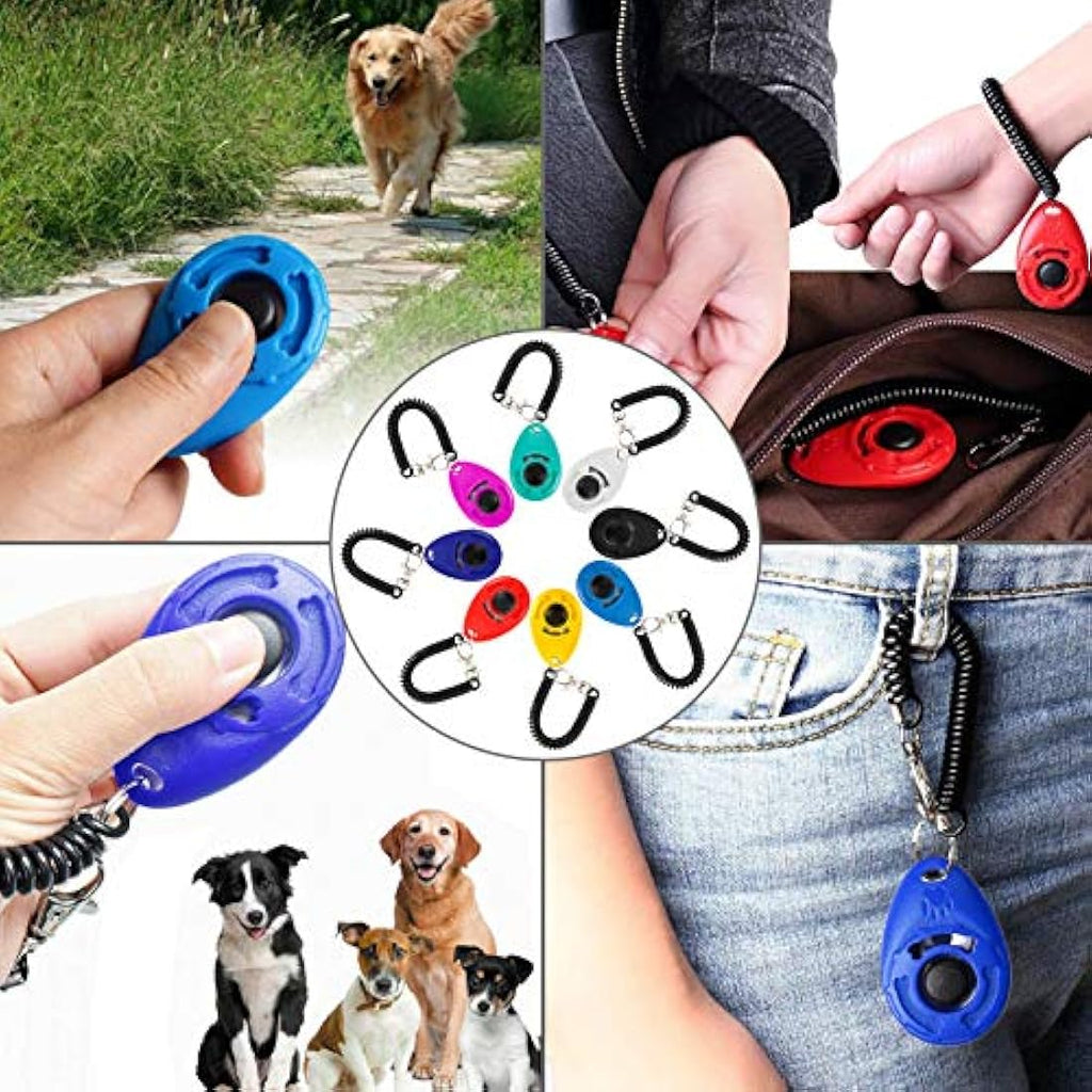 Bestomrogh Dog Training Clicker 8-Pack with Wrist Strap – Multi-Color