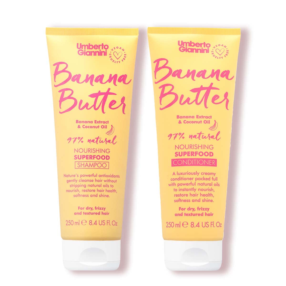 Umberto Giannini Banana Butter Shampoo & Conditioner Set for Frizzy Hair