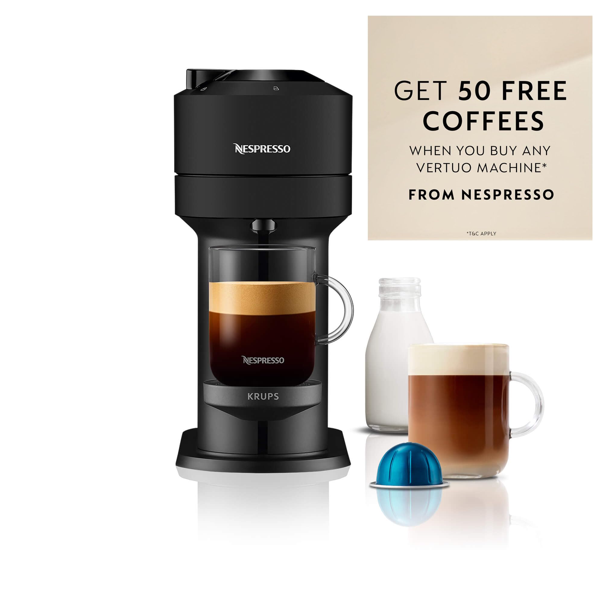 Nespresso Vertuo Next Coffee Machine | Smart Pod Maker | Matte Black