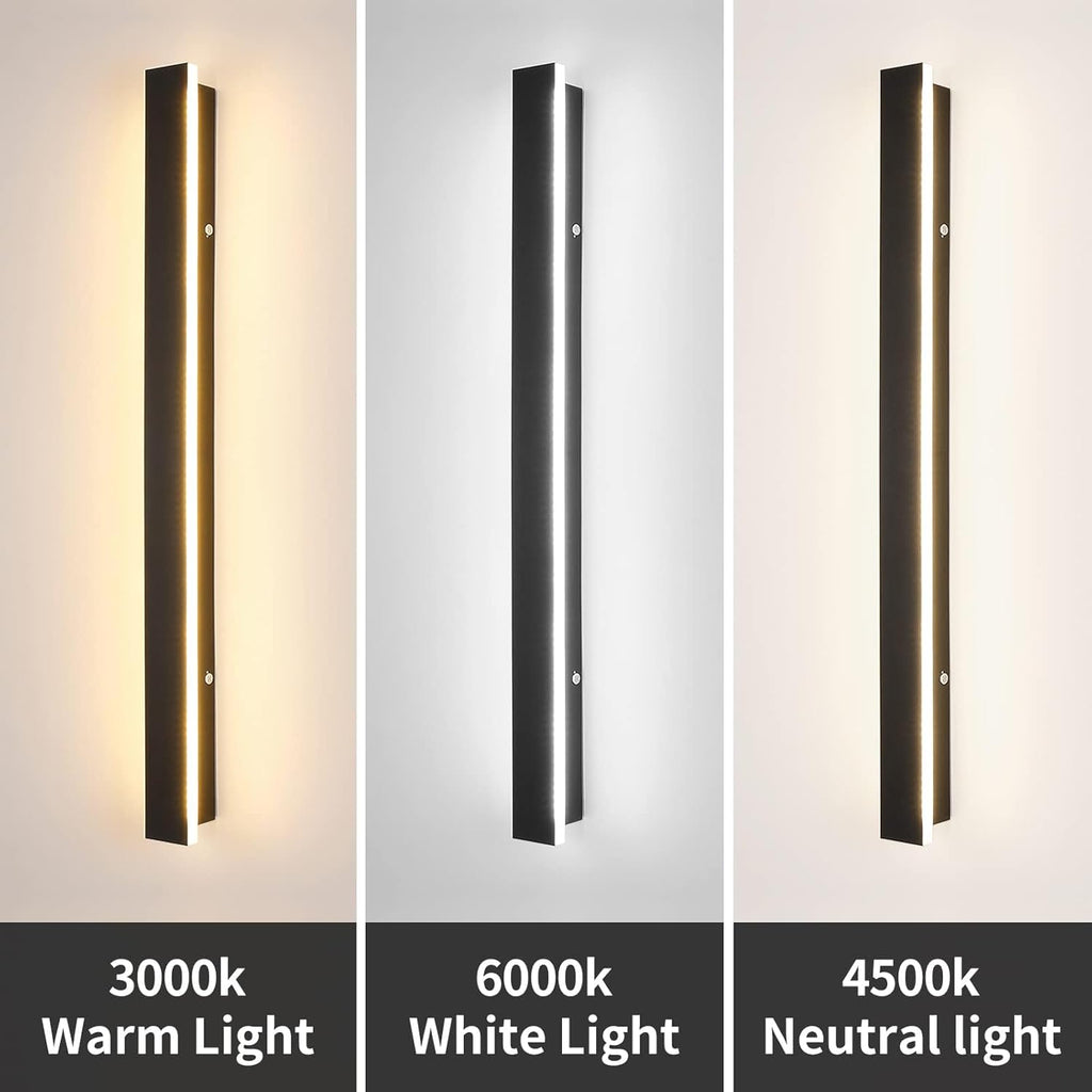 Mikeru 80cm LED Outdoor Wall Light – IP65 Rainproof 3-Color Modern Sconce